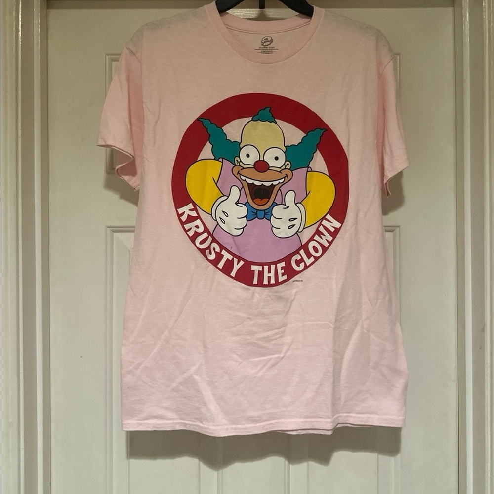 Simpsons Krusty The Clown Light Pink Short Sleeve T Shirt Size Medium